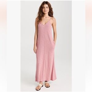 ATM Pink Slub Jersey Tank Maxi Dress